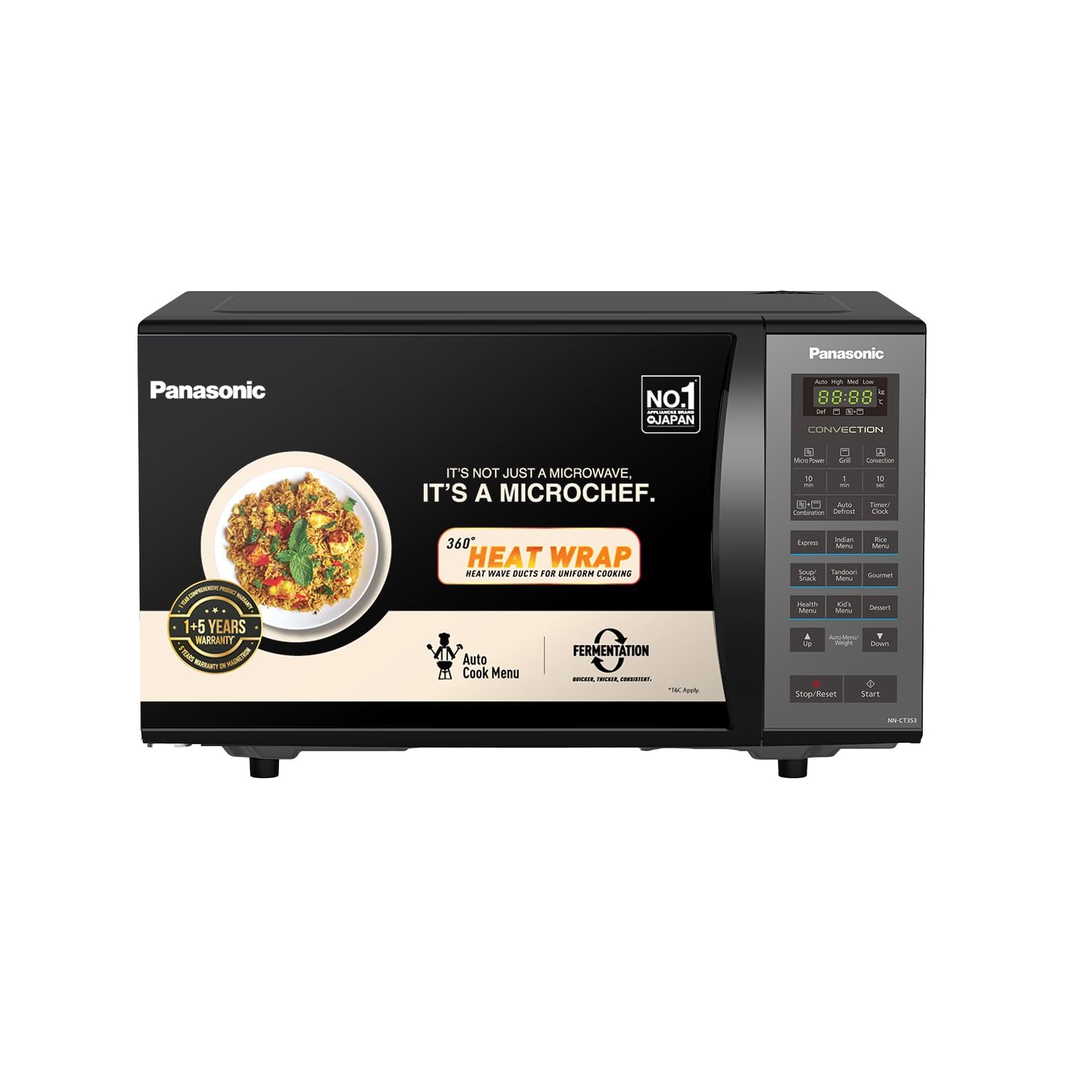 Panasonic 23L Convection Microwave Oven (NN-CT353BFDG,Black Mirror, 360° Heat Wrap, Magic Grill)