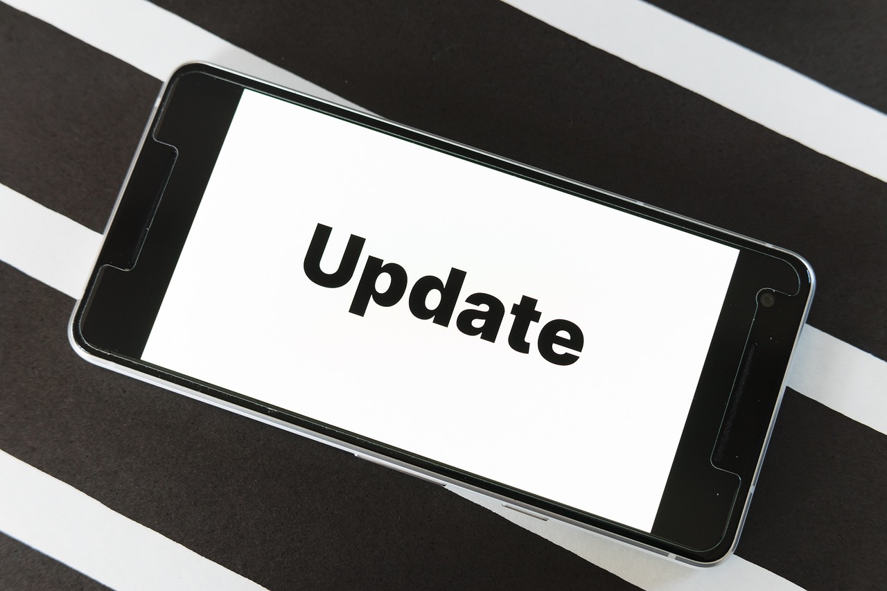 Smartphone displaying software update screen