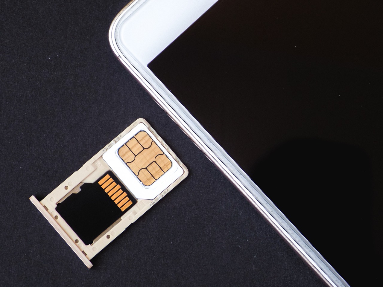 Smartphone with microSD card and storage icons